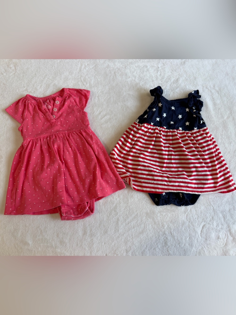 Carter's Pink Polka Dot Dress & Navy Star Stripe Dress Duo